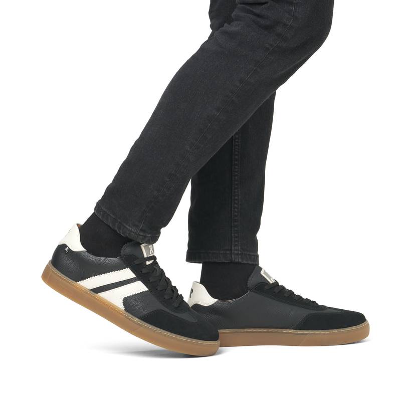 Rieker Artikelnummer U0707-00 Rieker Herren Sneaker Low carbonschwarz-weiß Outlet