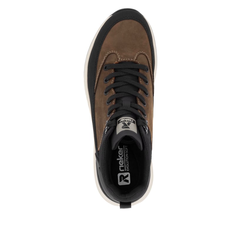 Rieker Artikelnummer U0173-22 Rieker Herren Schnürstiefel nougatbraun-schwarz Fabrik Onlineshop