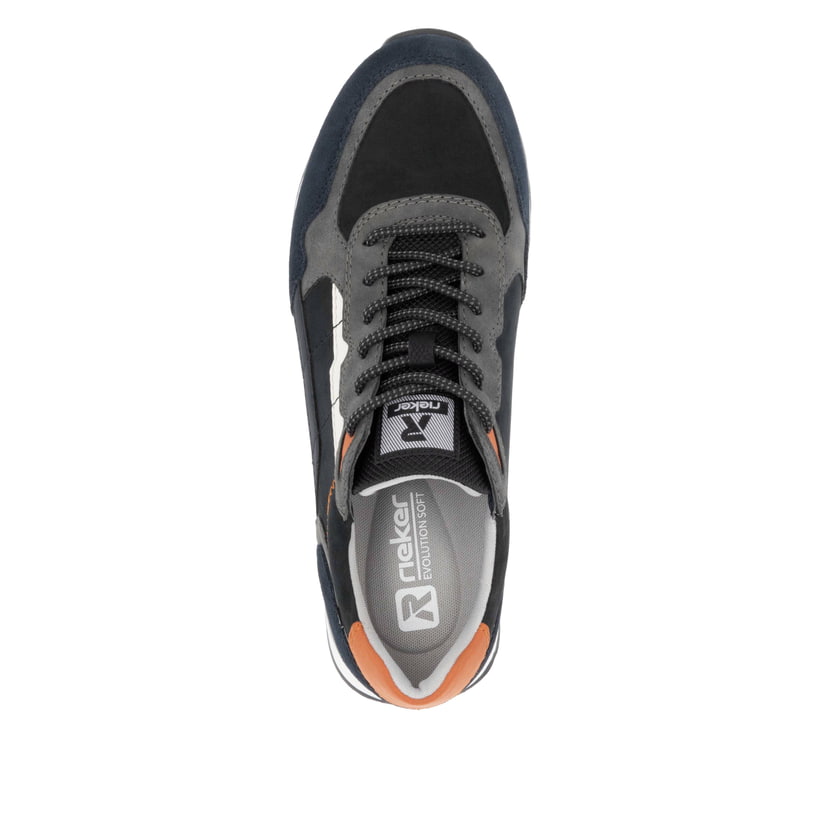 Rieker Artikelnummer U0308-14 Rieker Herren Sneaker Low dunkelblau-grau Rabatt