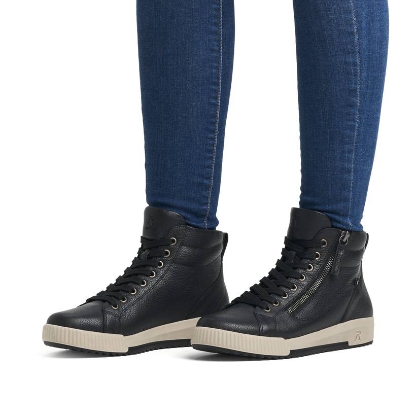 Rieker Artikelnummer W0164-00 Rieker Damen Sneaker High carbonschwarz Lagerräumung