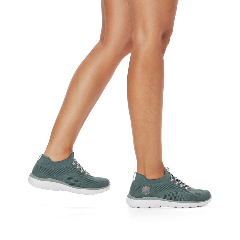 Rieker Artikelnummer M5074-52 Rieker Damen Slipper blaugrün Zeitlich begrenztes Angebot