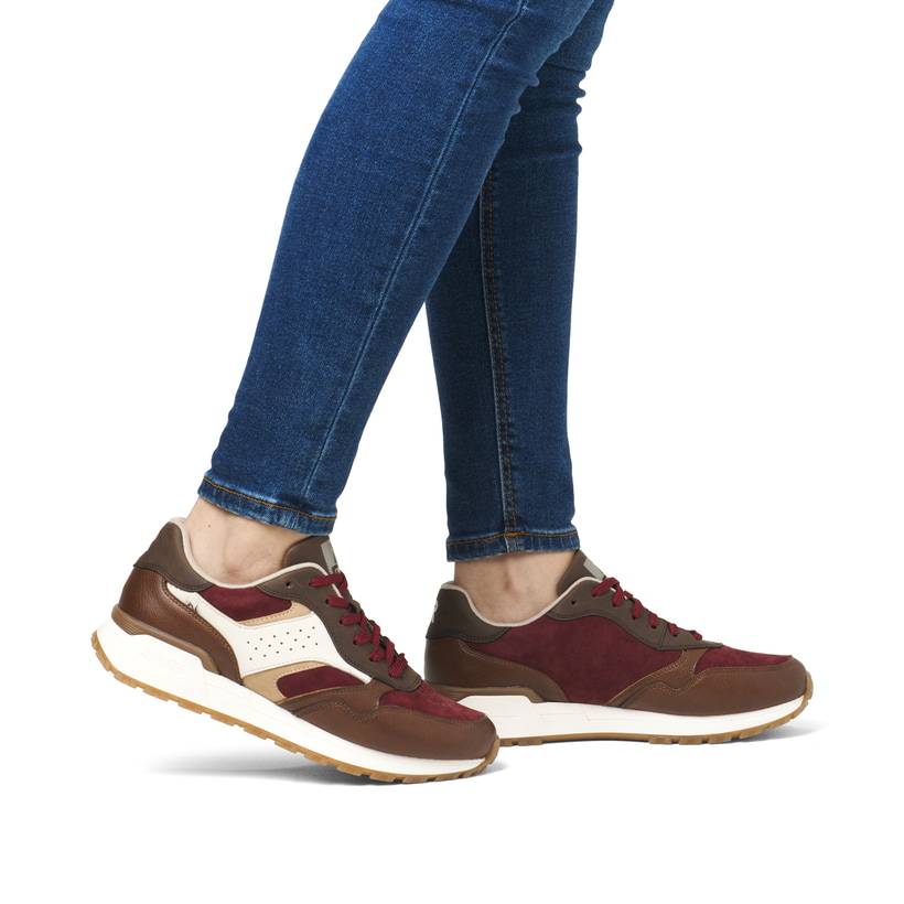Rieker Artikelnummer W0607-35 Rieker Damen Sneaker Low zimtbraun-rubinrot Blitzangebot