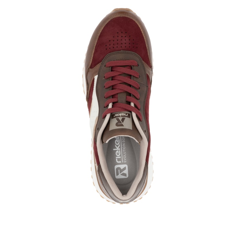 Rieker Artikelnummer W0607-35 Rieker Damen Sneaker Low zimtbraun-rubinrot Blitzangebot