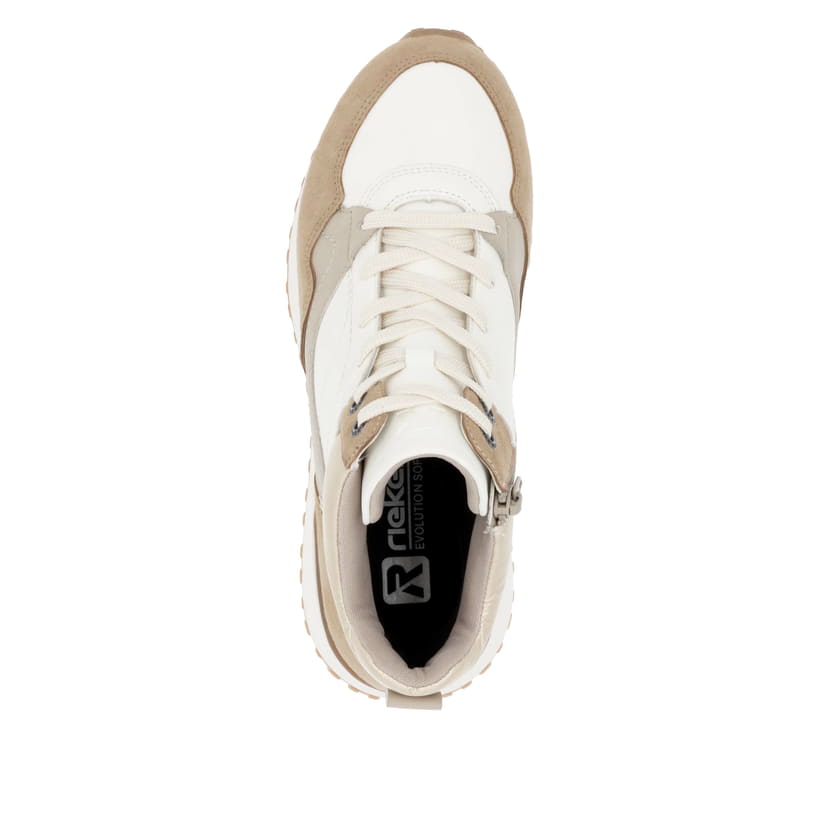 Rieker Artikelnummer W0672-80 Rieker Damen Sneaker High weiß-beige Große Rabatte