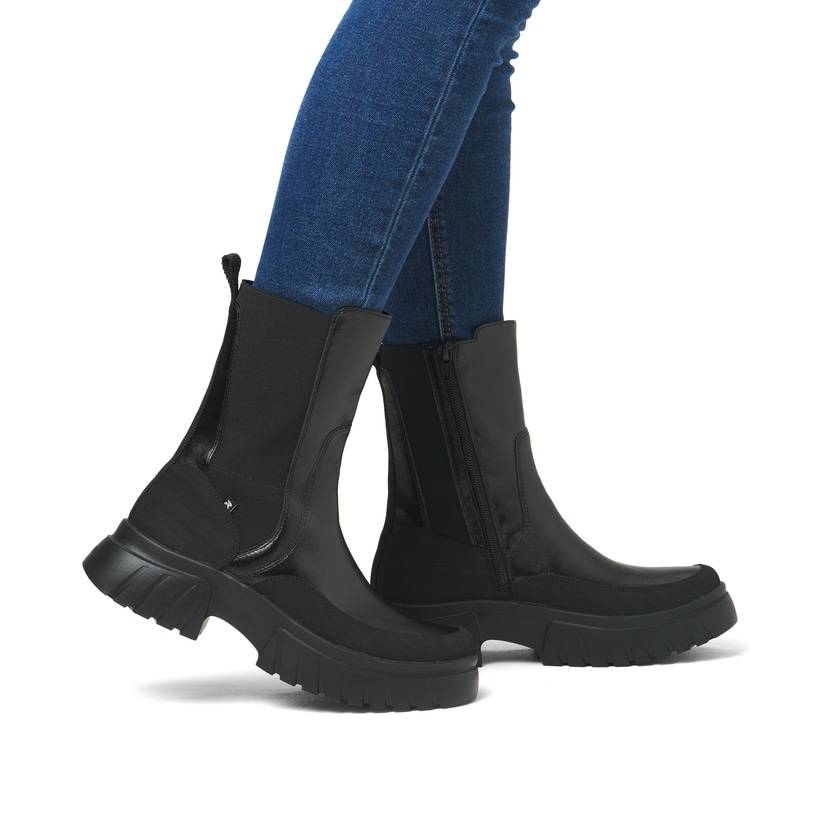 Rieker Artikelnummer W1872-01 Rieker Damen Chelsea Boots mattschwarz Räumungsverkauf