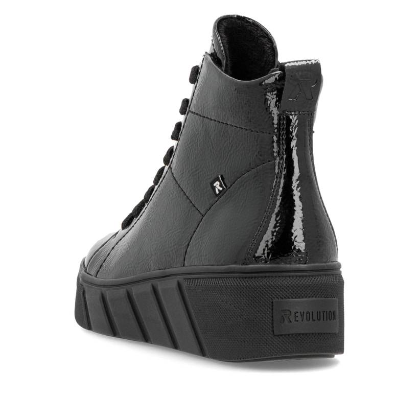 Rieker Artikelnummer W0561-01 Rieker Damen Sneaker High glanzschwarz Kauf eins, bekomm eins gratis