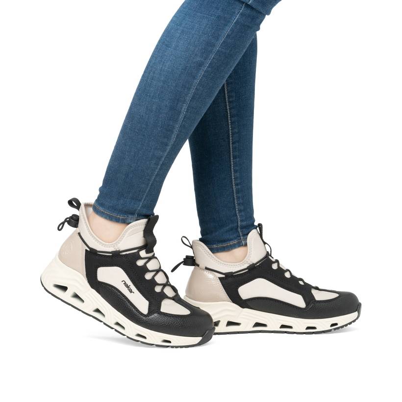 Rieker Artikelnummer N5254-60 Rieker Damen Slipper tiefschwarz-hellbeige Tägliche Deals