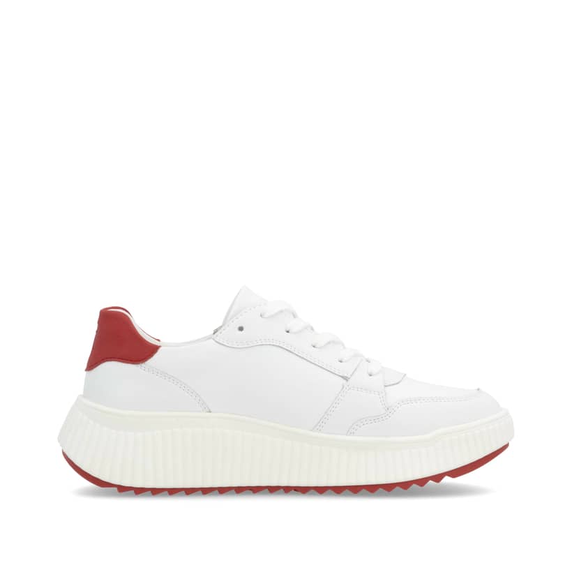 Rieker Artikelnummer W1700-80 Rieker Damen Sneaker Low kristallweiß-rot Sonderangebote