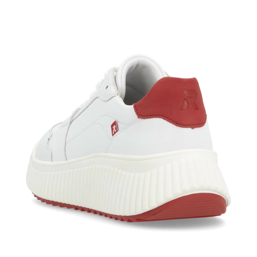 Rieker Artikelnummer W1700-80 Rieker Damen Sneaker Low kristallweiß-rot Sonderangebote