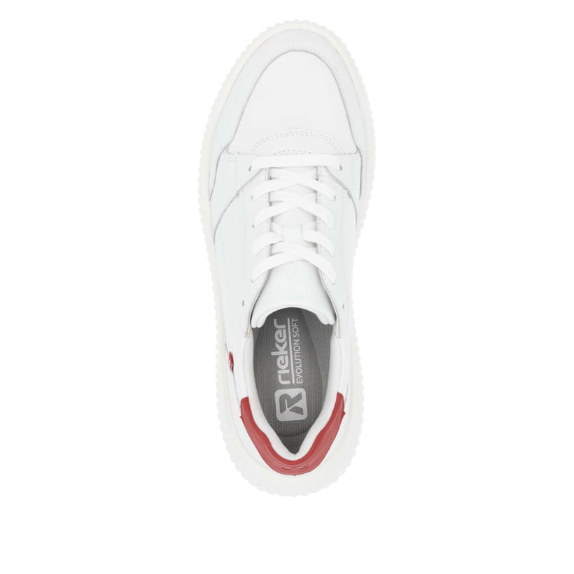 Rieker Artikelnummer W1700-80 Rieker Damen Sneaker Low kristallweiß-rot Sonderangebote