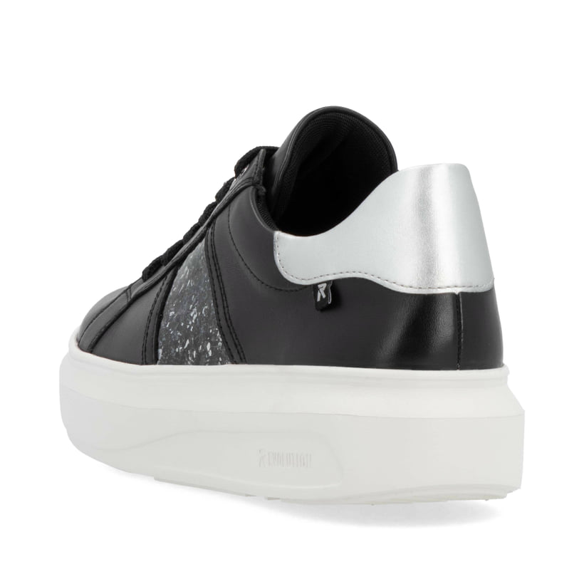 Rieker Artikelnummer W1202-00 Rieker Damen Sneaker Low mattschwarz-silber Riesige Ersparnisse