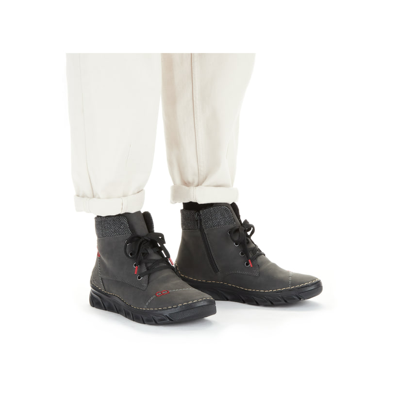 Rieker Artikelnummer 55031-45 Rieker Damen Schnürstiefel anthrazit VIP-Rabatte