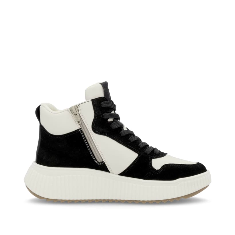 Rieker Artikelnummer W1770-60 Rieker Damen Sneaker High cremeweiß-schwarz Tiefpreis
