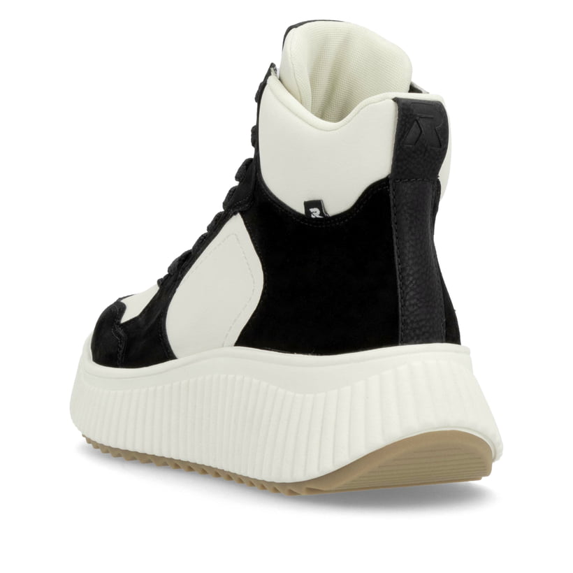 Rieker Artikelnummer W1770-60 Rieker Damen Sneaker High cremeweiß-schwarz Tiefpreis