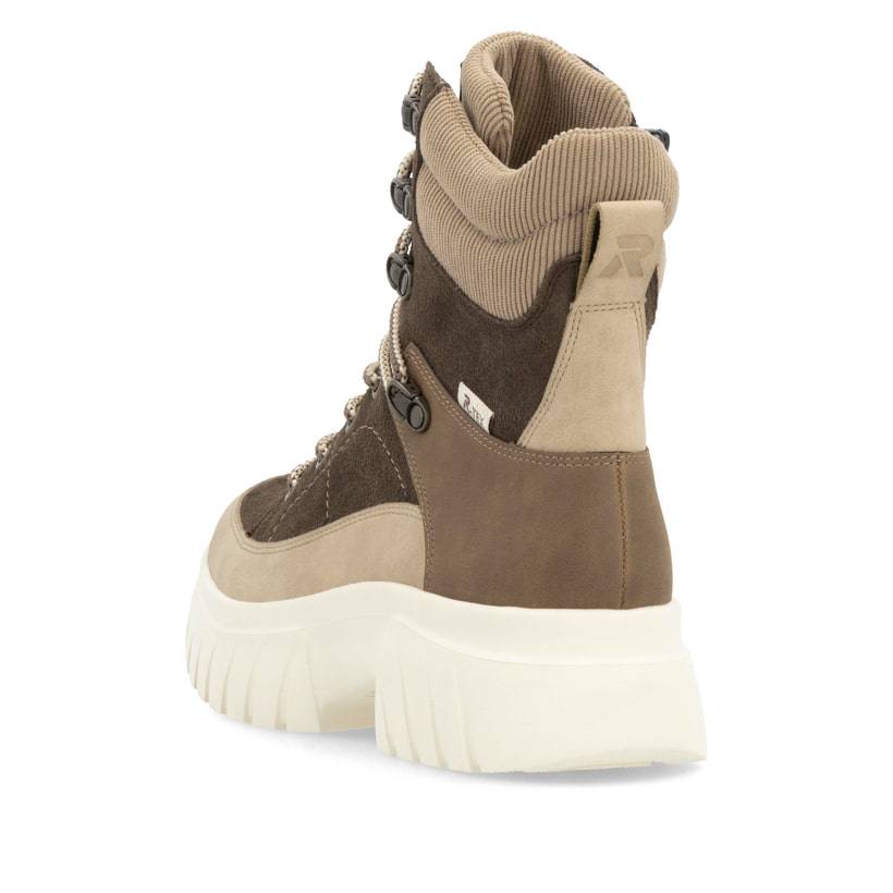 Rieker Artikelnummer W1871-25 Rieker Damen Schnürstiefel holzbraun-lehmbeige Wochenangebot