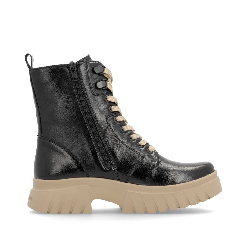 Rieker Artikelnummer W1870-00 Rieker Damen Schnürstiefel glanzschwarz Begrenzte Freigabe