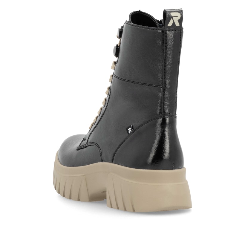 Rieker Artikelnummer W1870-00 Rieker Damen Schnürstiefel glanzschwarz Begrenzte Freigabe