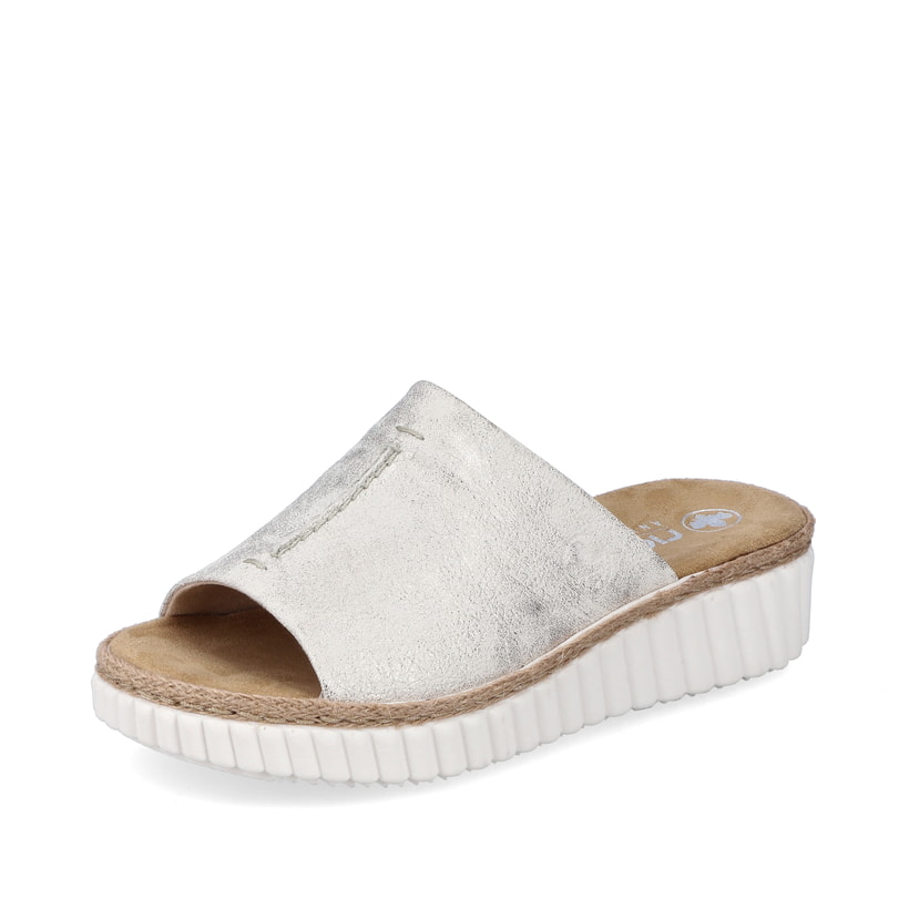 Rieker Artikelnummer 69288-60 Rieker Damen Pantoletten silber-platin-metallic Bis zu 60% Rabatt