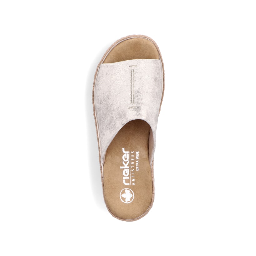 Rieker Artikelnummer 69288-60 Rieker Damen Pantoletten silber-platin-metallic Bis zu 60% Rabatt