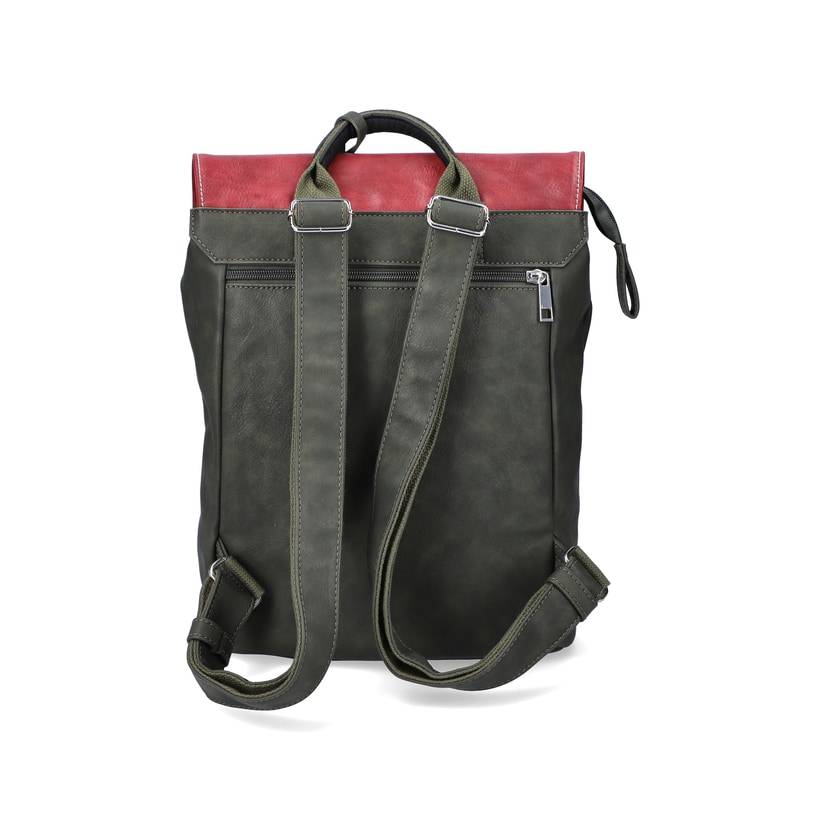 Rieker Artikelnummer H1357-54 Rieker Rucksack waldgrün-kirschrot Fabrikladen