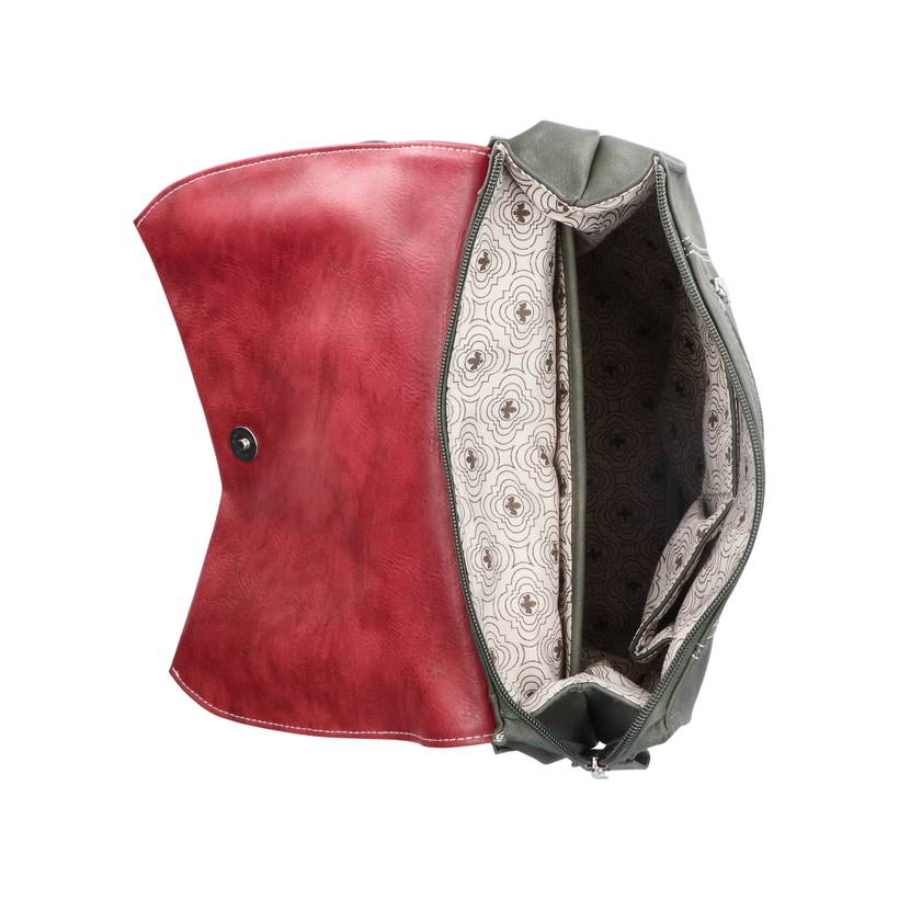 Rieker Artikelnummer H1357-54 Rieker Rucksack waldgrün-kirschrot Fabrikladen