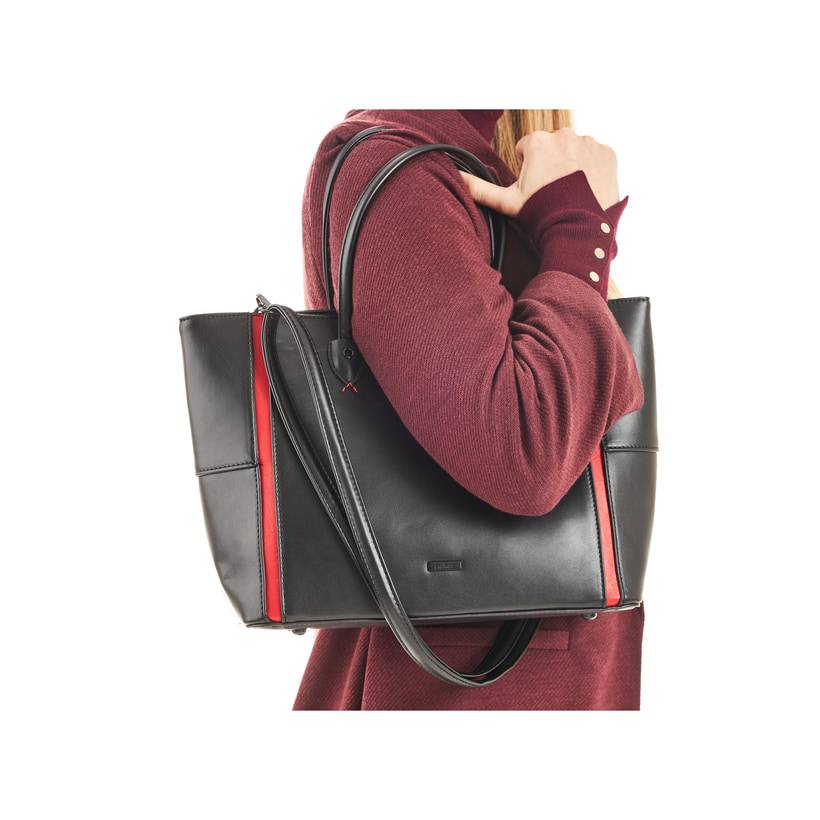 Rieker Artikelnummer H1524-00 Rieker Shopper tiefschwarz-feuerrot Rabatte dieses Monats