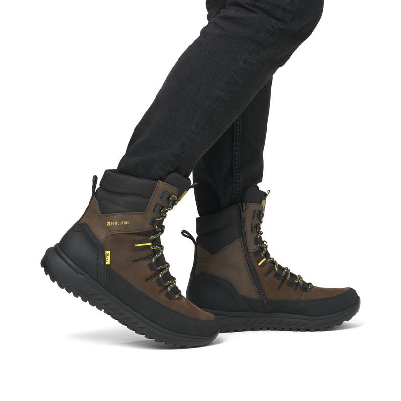 Rieker Artikelnummer U0171-25 Rieker Herren Schnürstiefel holzbraun-schwarz Kostenlose Rückgabe