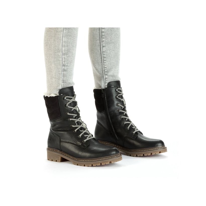Rieker Artikelnummer Y9232-00 Rieker Damen Schnürstiefel tiefschwarz Neueste Stile