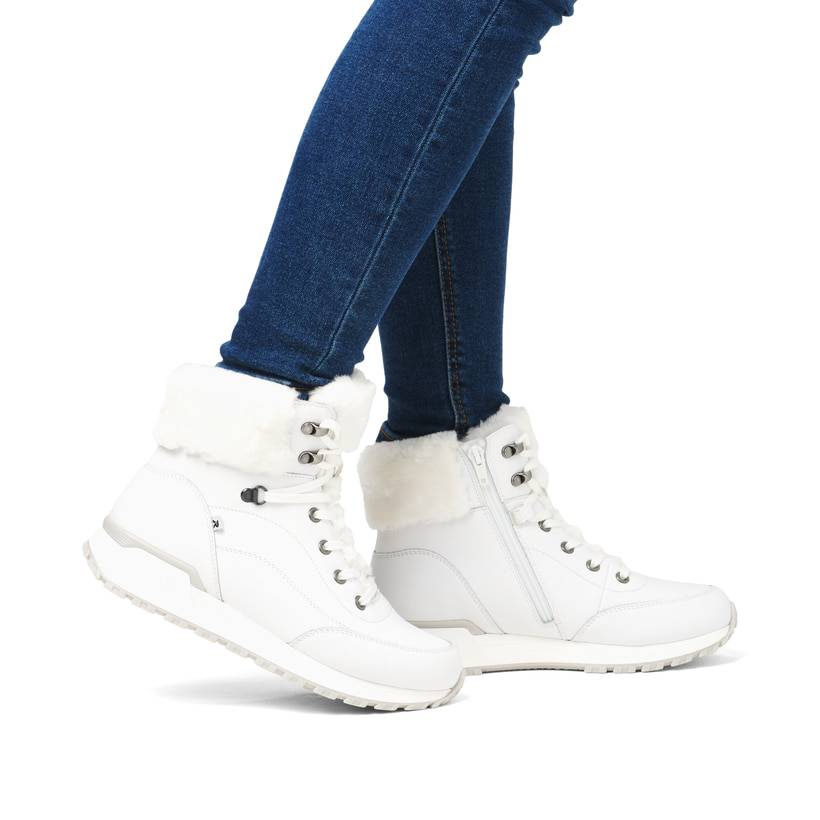 Rieker Artikelnummer W0670-80 Rieker Damen Schnürstiefel kristallweiß Super Rabatt