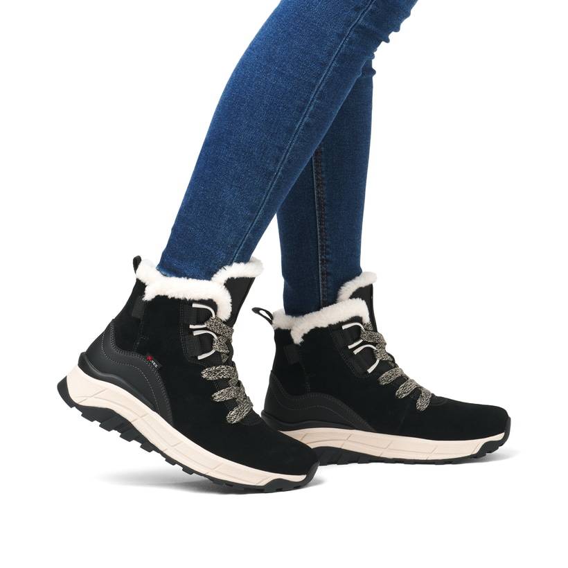 Rieker Artikelnummer W0073-00 Rieker Damen Schnürstiefel graphitschwarz 50% Rabatt mit kostenlosem Versand
