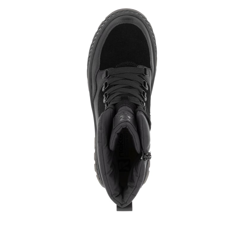 Rieker Artikelnummer W2171-00 Rieker Damen Schnürstiefel carbonschwarz Kostenloser Versand international