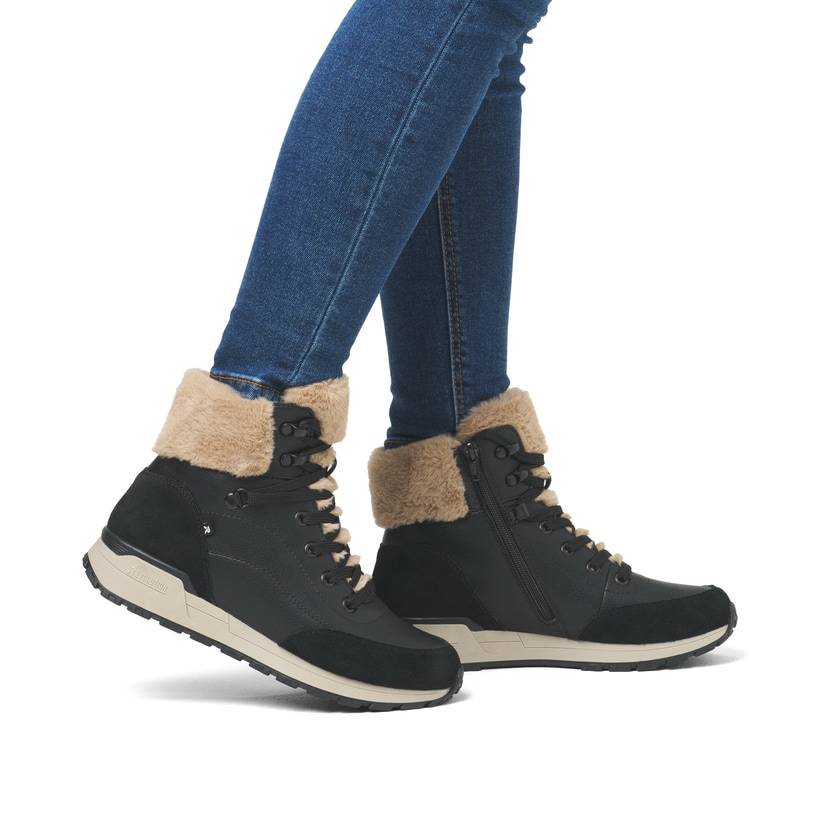 Rieker Artikelnummer W0670-00 Rieker Damen Schnürstiefel carbonschwarz 2025