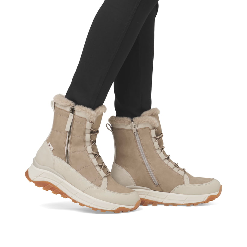 Rieker Artikelnummer W0071-20 Rieker Damen Schnürstiefel cremebeige Verkauf