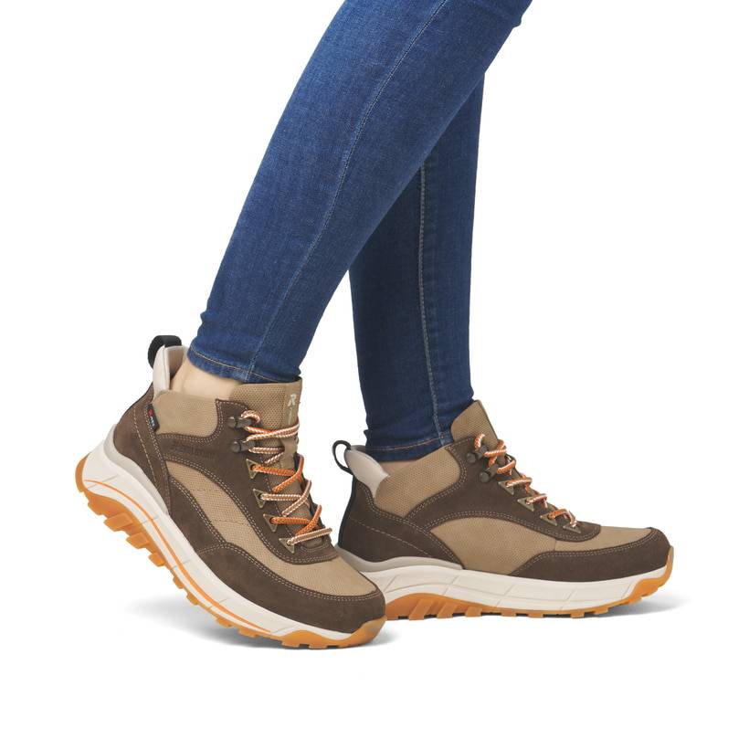 Rieker Artikelnummer W0067-20 Rieker Damen Schnürstiefel hozbraun-beige Angebote