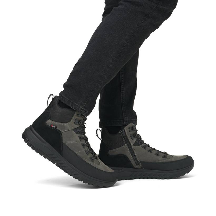 Rieker Artikelnummer U0174-42 Rieker Herren Schnürstiefel graphitgrau-schwarz Hotsell