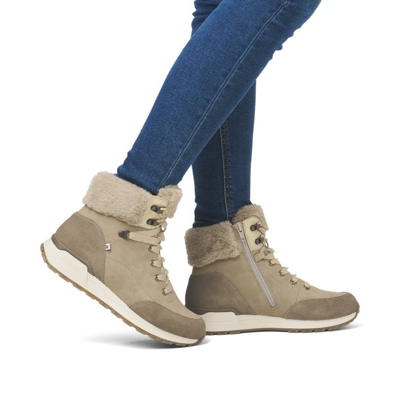 Rieker Artikelnummer W0670-20 Rieker Damen Schnürstiefel braunbeige Schlussverkauf