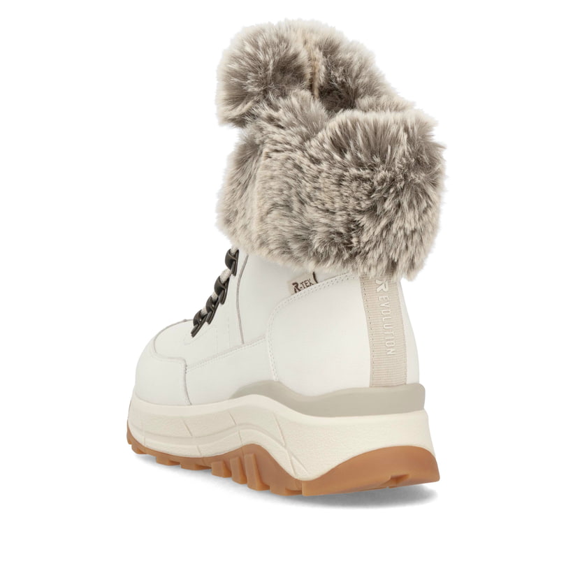 Rieker Artikelnummer W0063-80 Rieker Damen Schnürstiefel cremeweiß Günstiger Verkauf