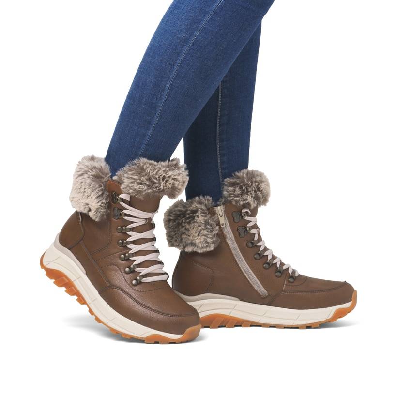 Rieker Artikelnummer W0063-22 Rieker Damen Schnürstiefel zimtbraun Fabrikverkauf