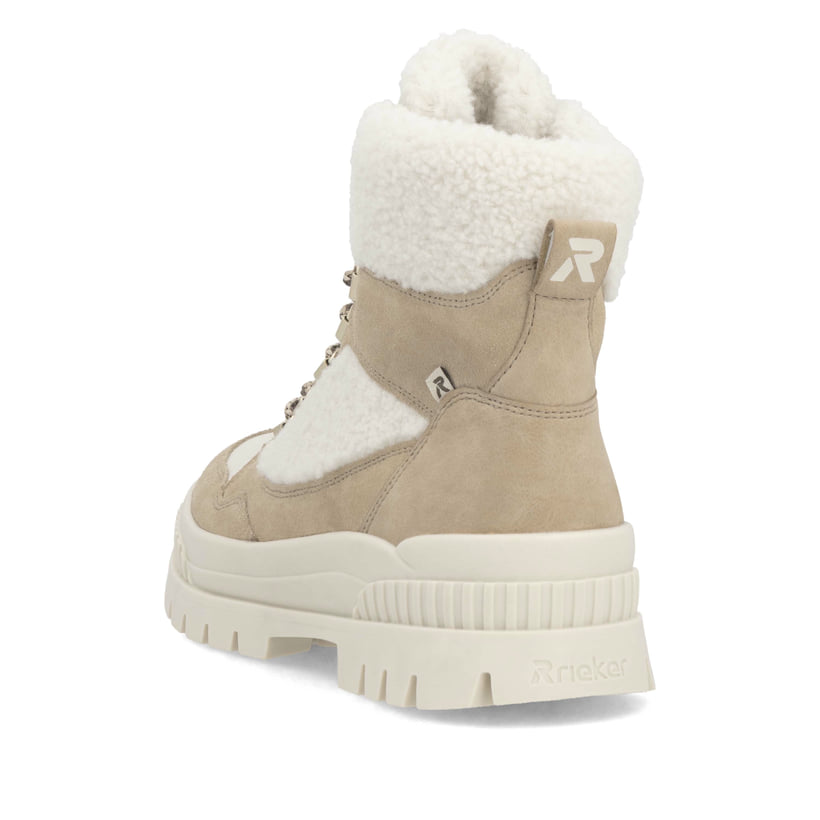 Rieker Artikelnummer W2173-62 Rieker Damen Schnürstiefel sandbeige-cremeweiß Blitzverkäufe