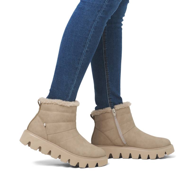 Rieker Artikelnummer W2070-20 Rieker Damen Kurzstiefel lehmbeige Kostenloser Versand