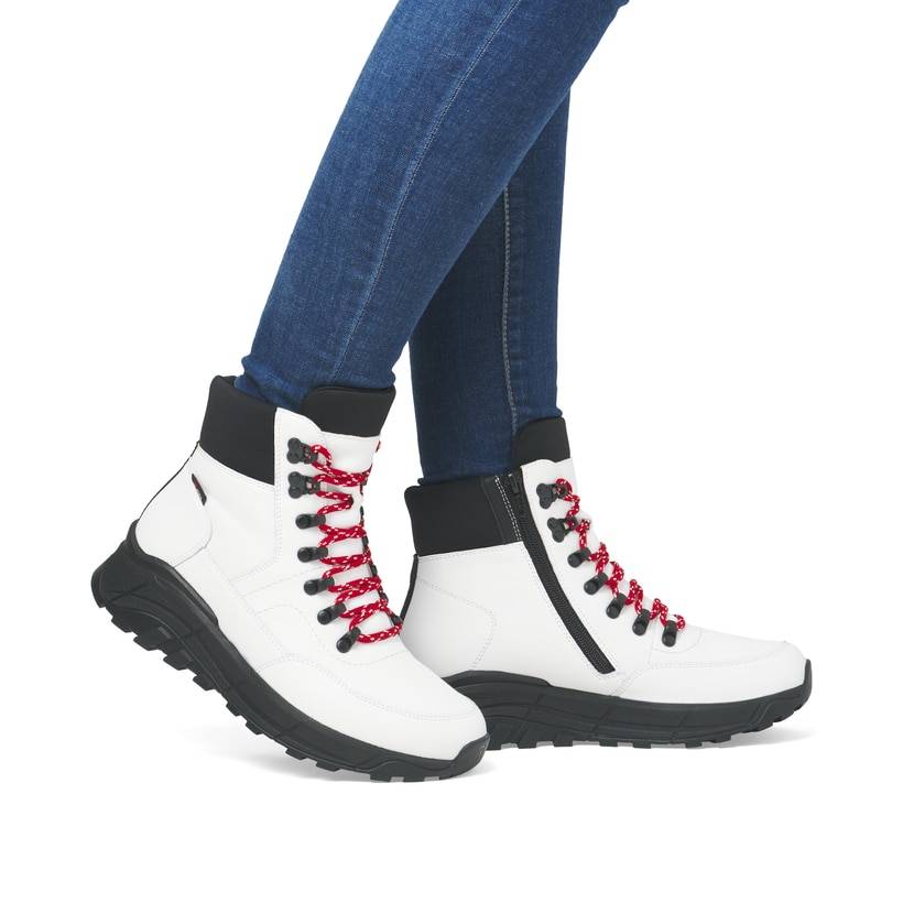 Rieker Artikelnummer W0063-81 Rieker Damen Schnürstiefel macciatoweiß Fabrik Onlineshop