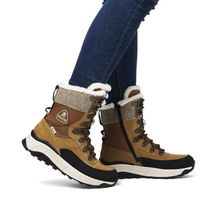 Rieker Artikelnummer W0066-22 Rieker Damen Schnürstiefel kamelbraun Fabrikpreis