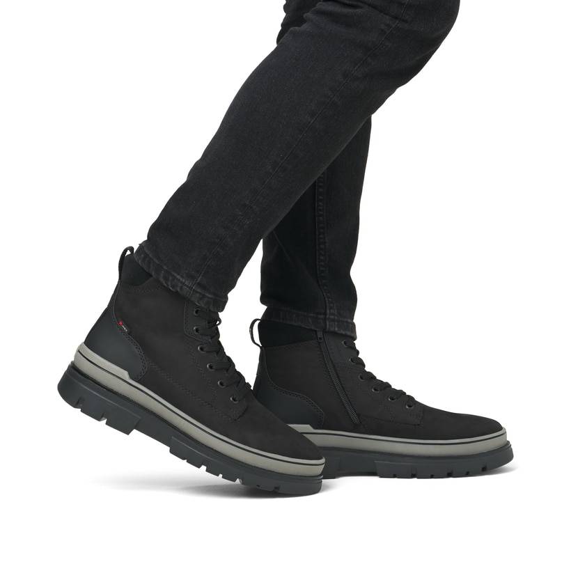 Rieker Artikelnummer U1273-00 Rieker Herren Schnürstiefel carbonschwarz Großer Ausverkauf