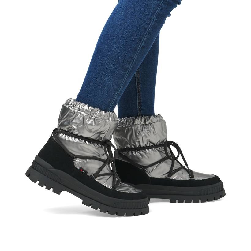 Rieker Artikelnummer W2170-42 Rieker Damen Kurzstiefel silber-schwarz Muttertagsangebot