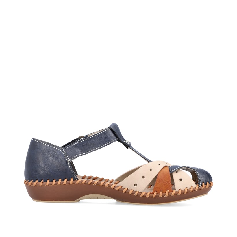 Rieker Artikelnummer M1655-14 Rieker Damen Riemchensandalen marineblau-beige Exklusive Angebote