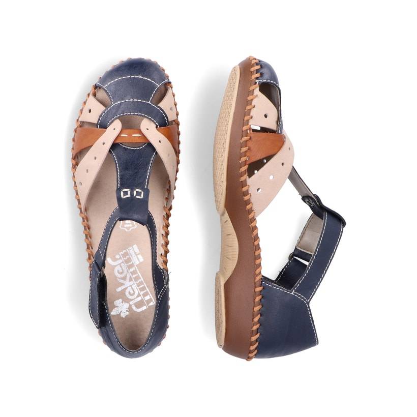Rieker Artikelnummer M1655-14 Rieker Damen Riemchensandalen marineblau-beige Exklusive Angebote
