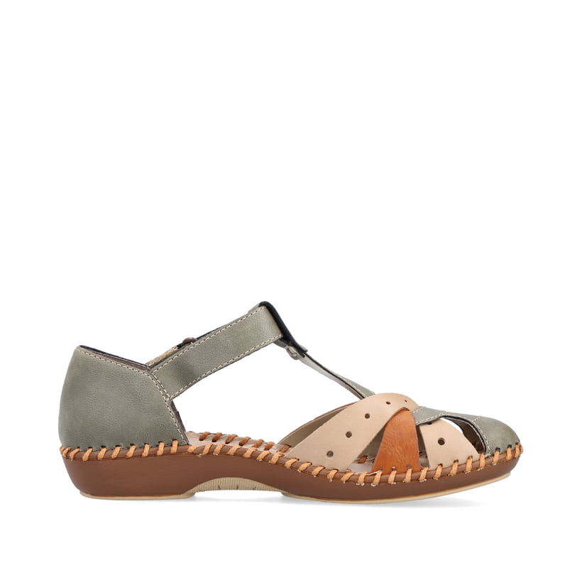 Rieker Artikelnummer M1655-54 Rieker Damen Riemchensandalen mintgrün-beige Neuheiten