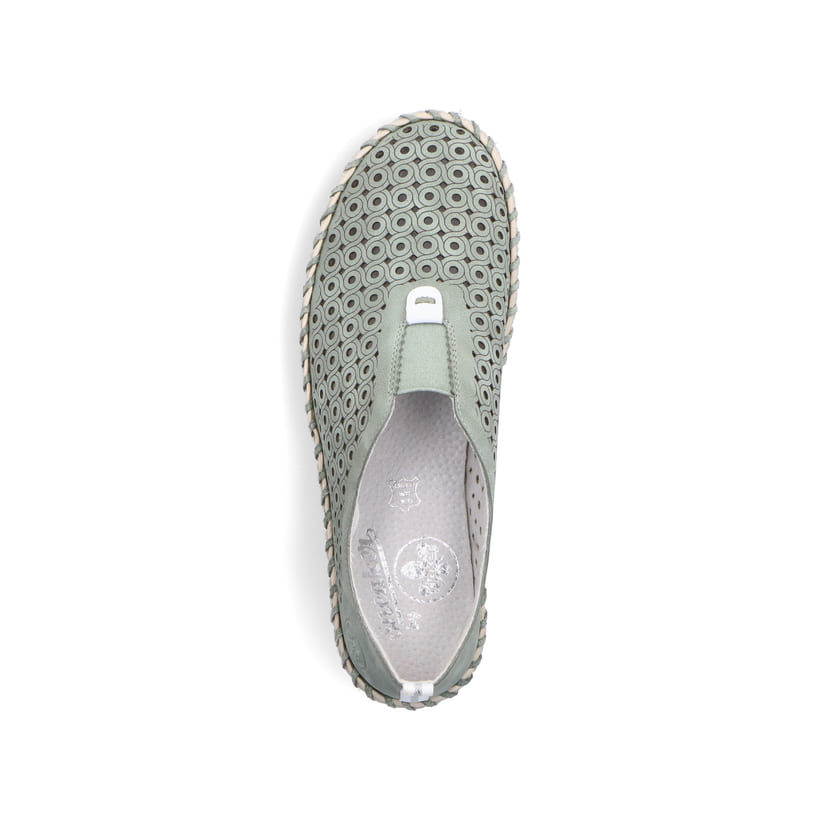 Rieker Artikelnummer N1963-52 Rieker Damen Slipper khakigrün Tiefpreis