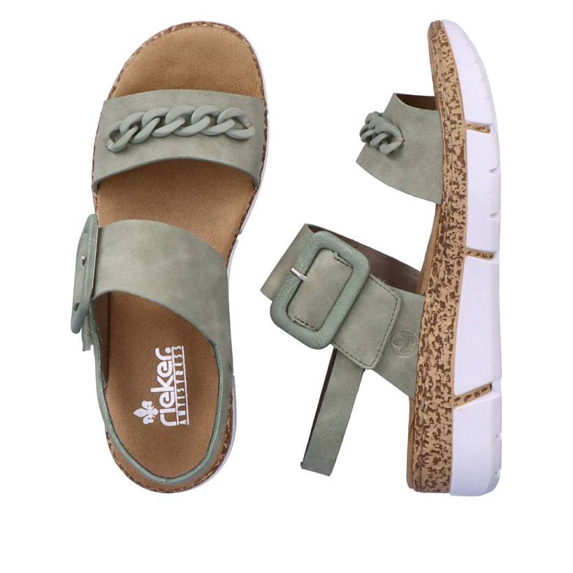 Rieker Artikelnummer V2350-52 Rieker Damen Riemchensandalen mintgrün Letzter Tag