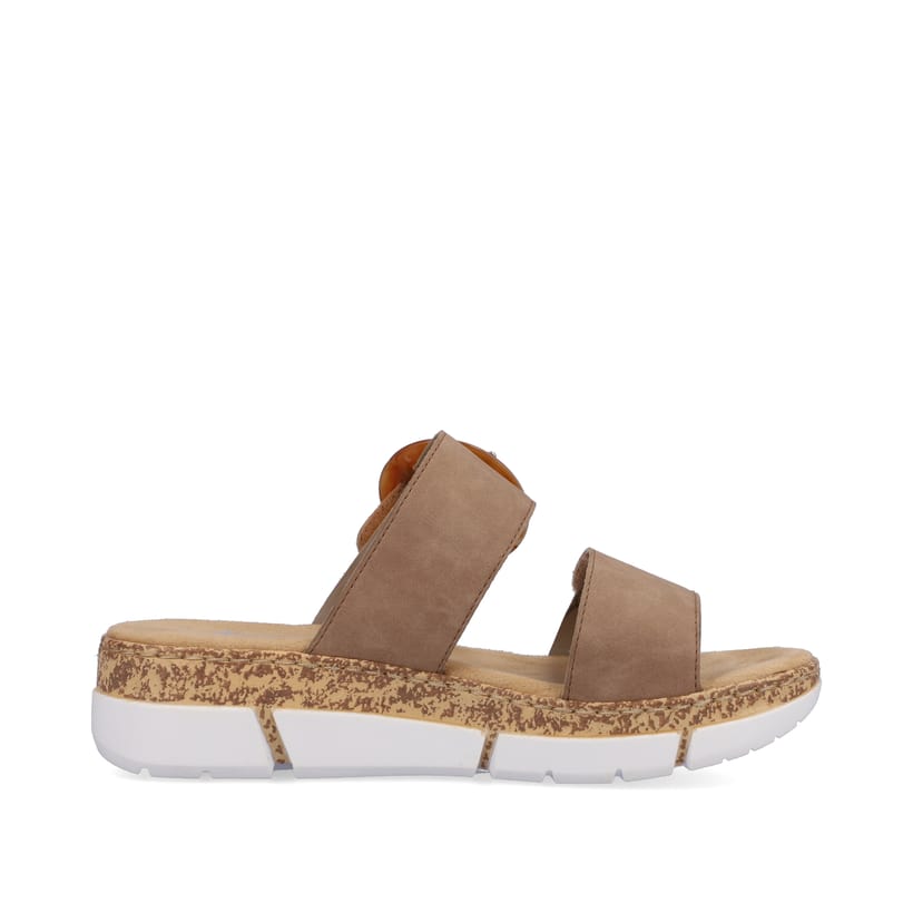 Rieker Artikelnummer V2392-62 Rieker Damen Pantoletten sandbeige Super Rabatt